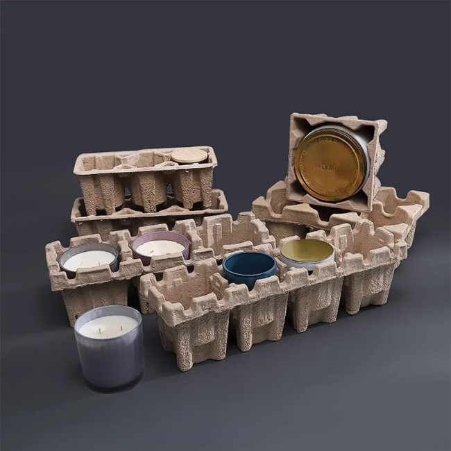custom molded pulp tray for candle