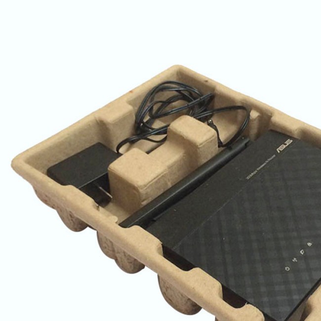 Custom paper pulp tray for router